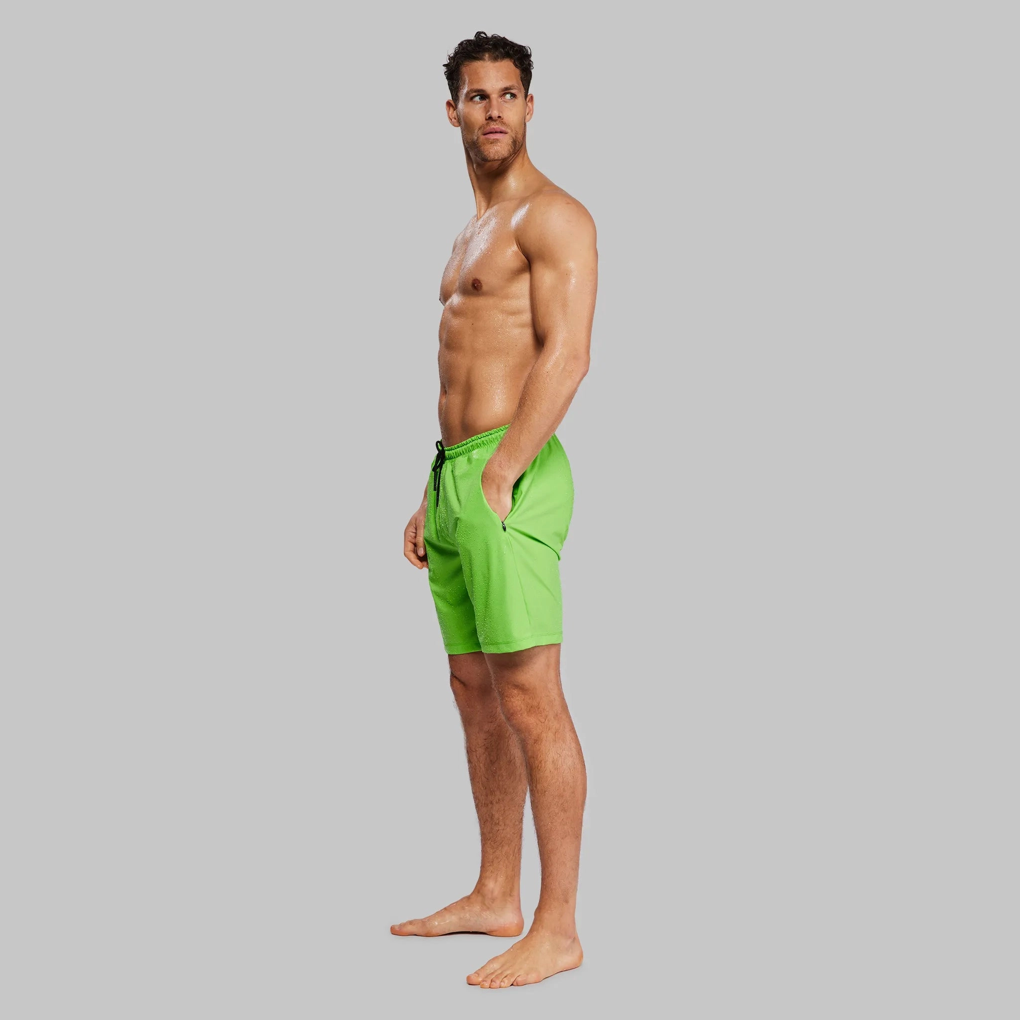 Planet Earth Swim Shorts. Green edition