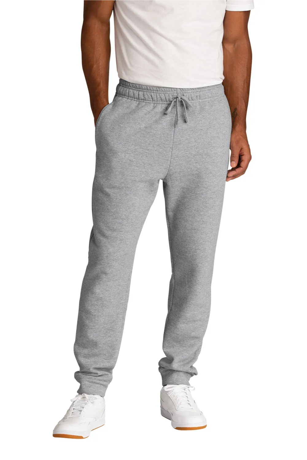 Pantalon de jogging en polaire pour homme Port & Company avec poches - Gris chiné