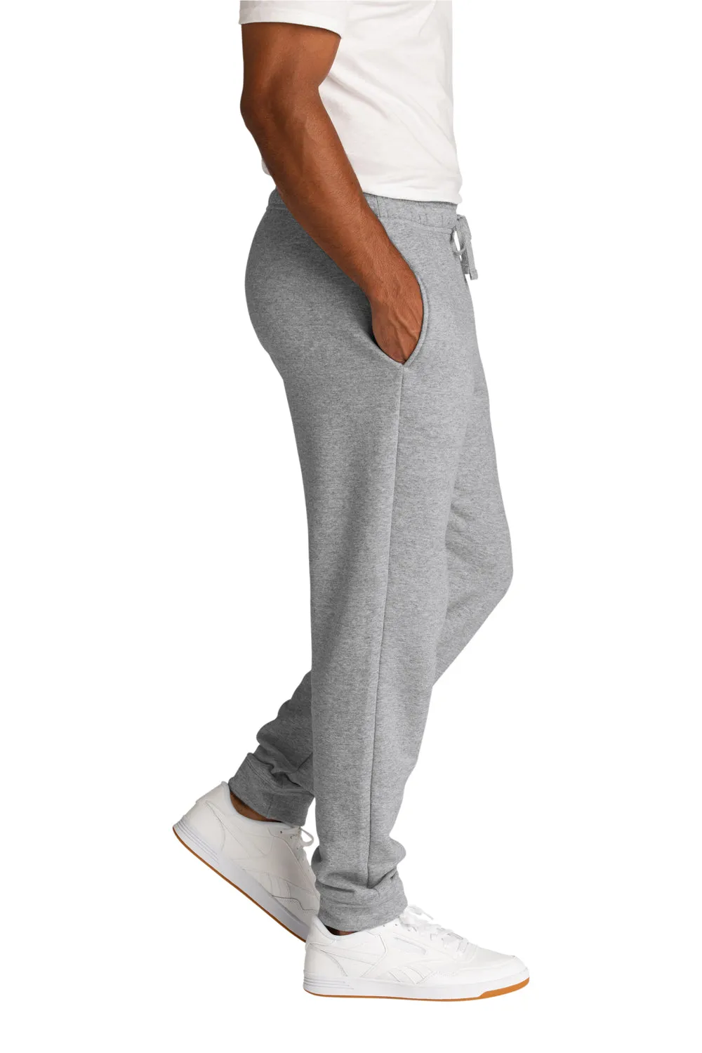 Pantalon de jogging en polaire pour homme Port & Company avec poches - Gris chiné