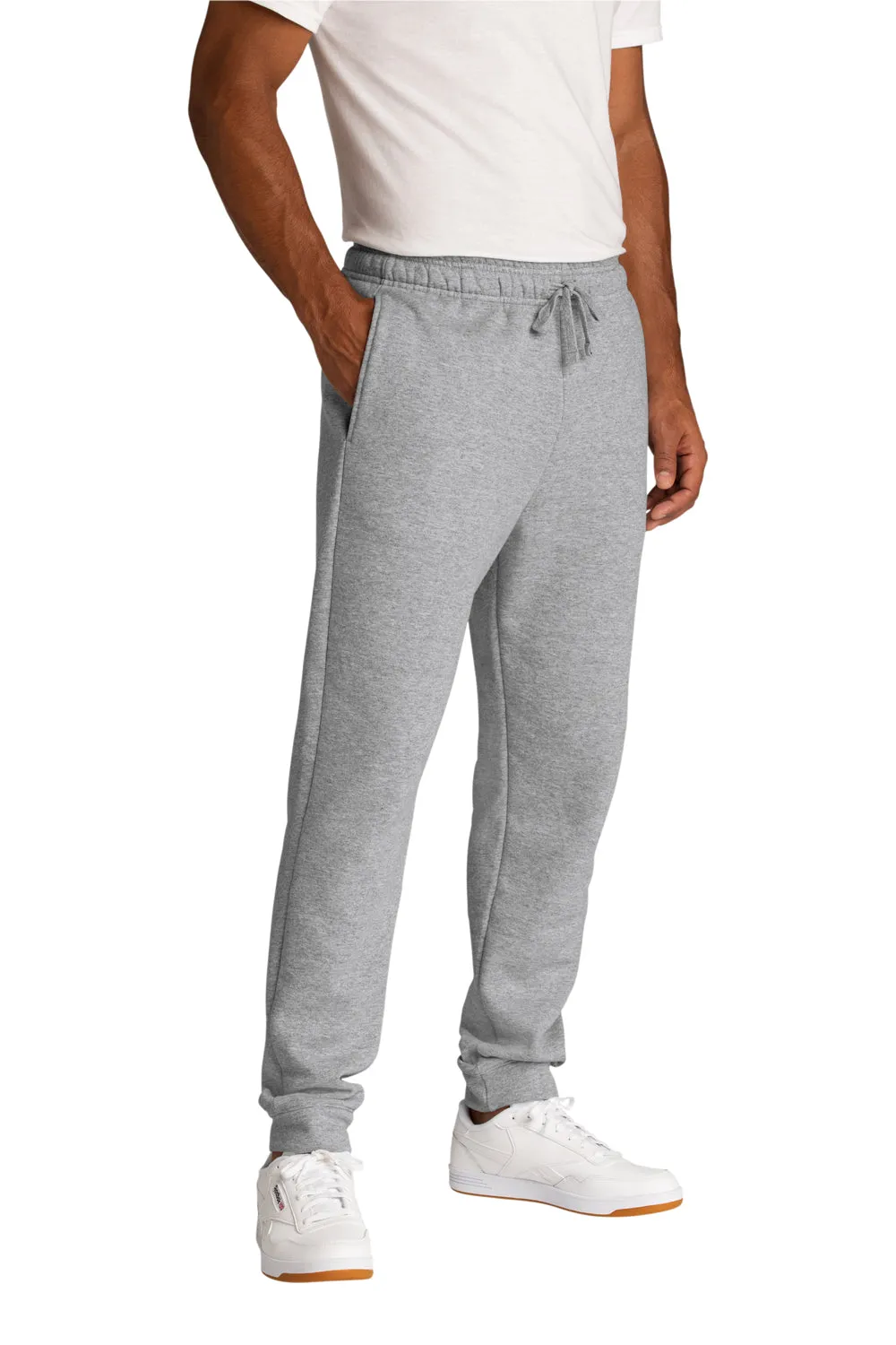 Pantalon de jogging en polaire pour homme Port & Company avec poches - Gris chiné