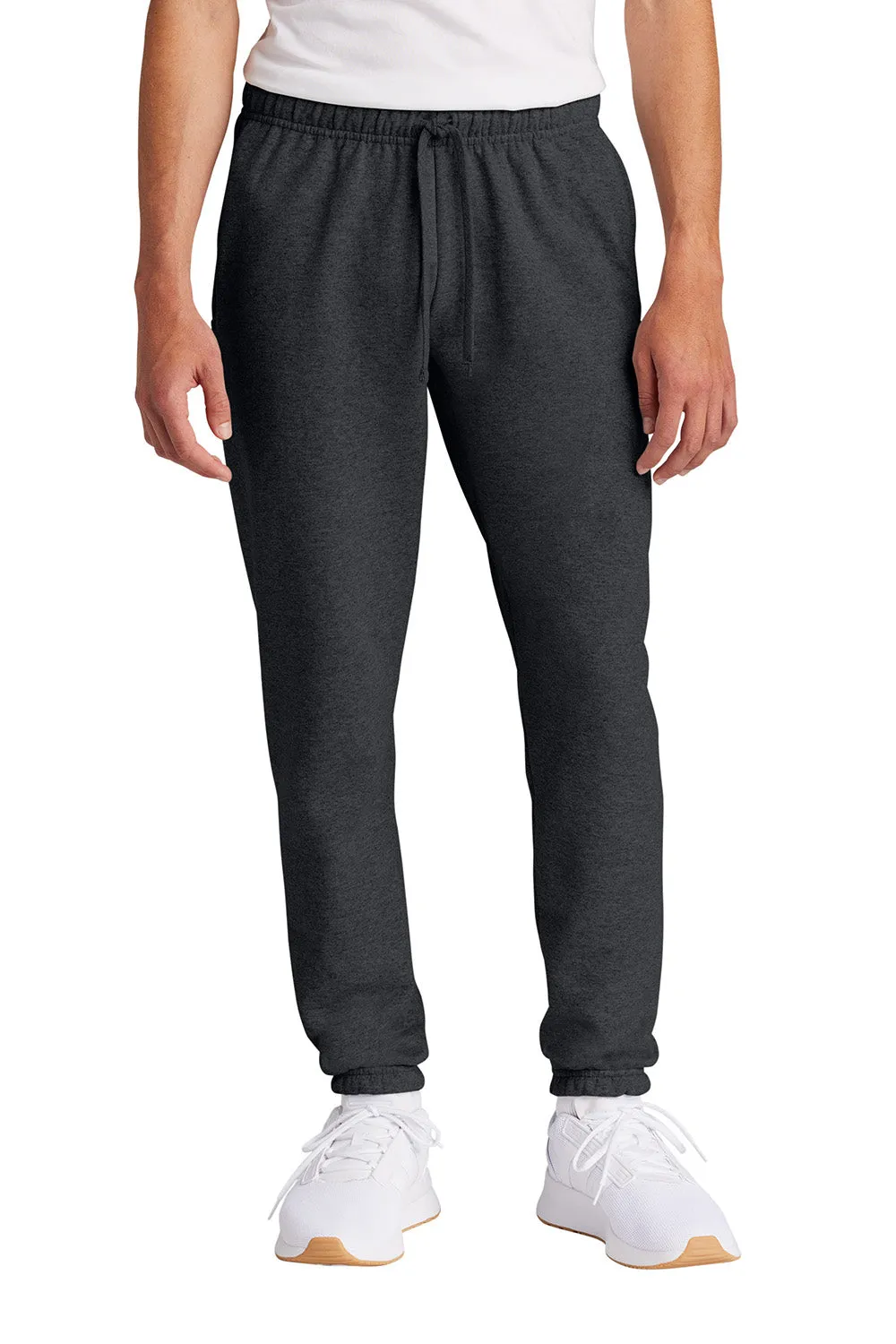 Pantalon de survêtement en polaire pour hommes Port & Company avec poches - Gris foncé chiné