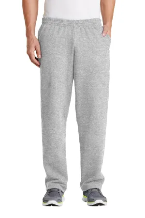 Port & Company Pantalon de survêtement pour homme en polaire résistante aux pilules avec ourlet ouvert et poches - Gris cendré