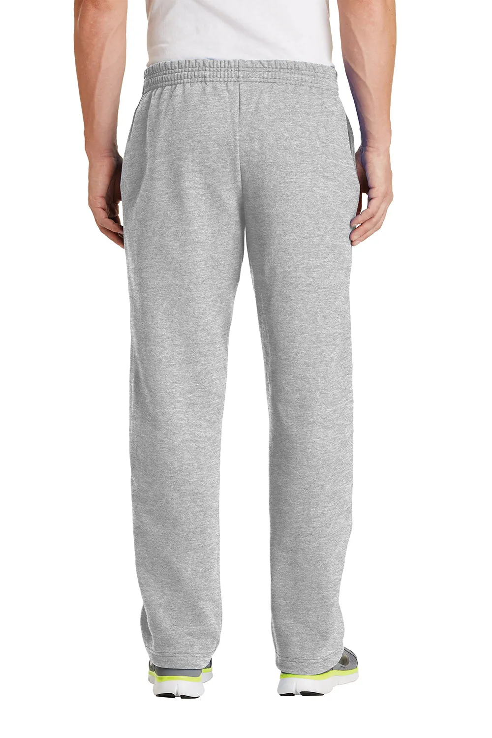 Port & Company Pantalon de survêtement pour homme en polaire résistante aux pilules avec ourlet ouvert et poches - Gris cendré