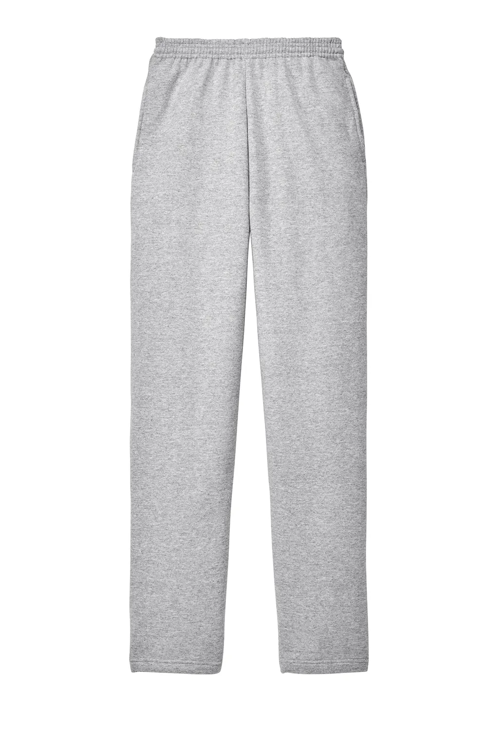 Port & Company Pantalon de survêtement pour homme en polaire résistante aux pilules avec ourlet ouvert et poches - Gris cendré
