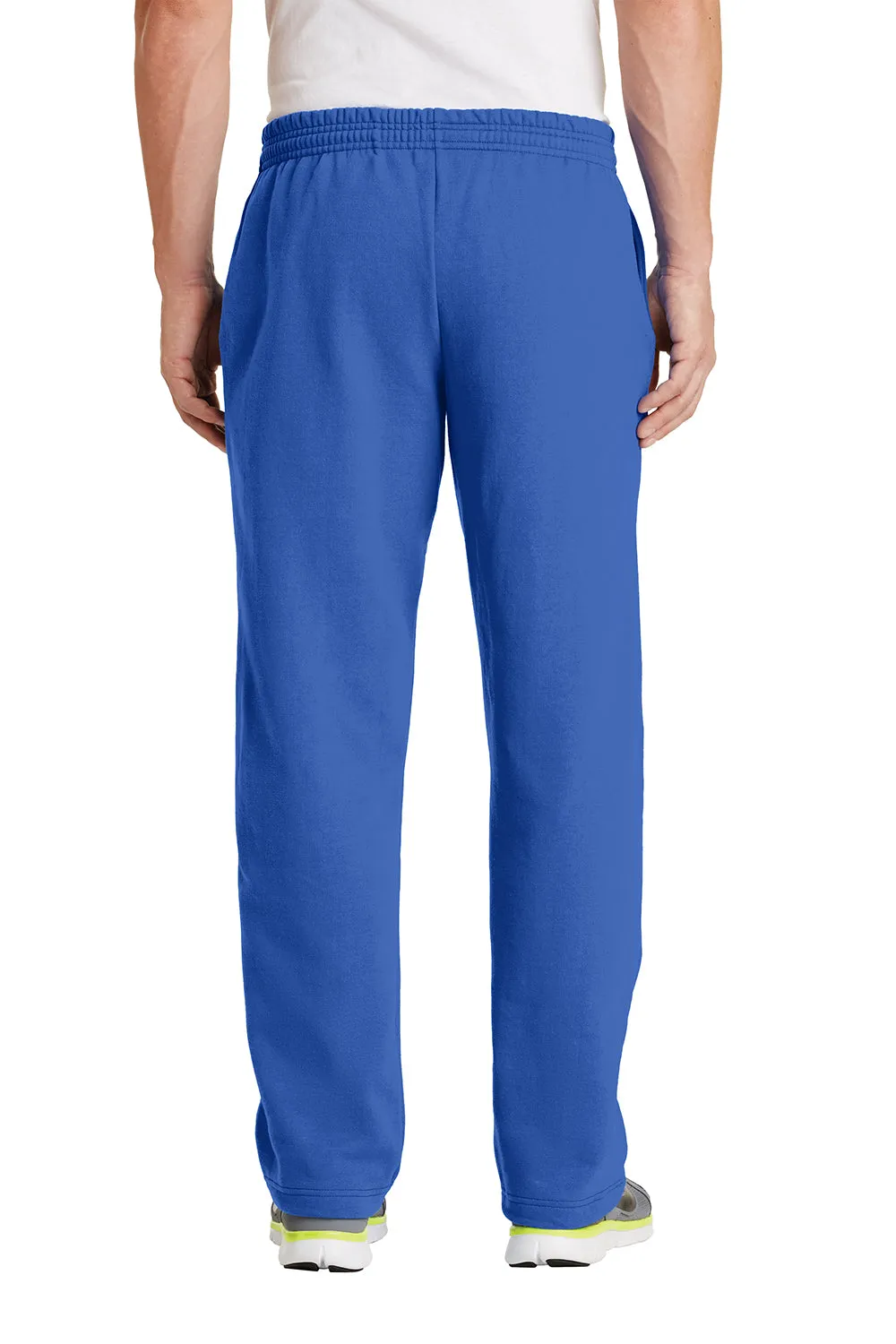 Port & Company Pantalon de survêtement pour homme en polaire résistante aux pilules avec ourlet ouvert et poches - Bleu royal