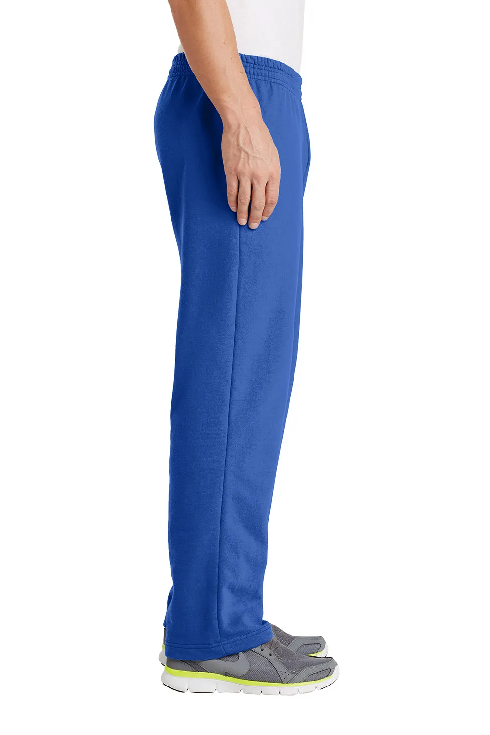 Port & Company Pantalon de survêtement pour homme en polaire résistante aux pilules avec ourlet ouvert et poches - Bleu royal