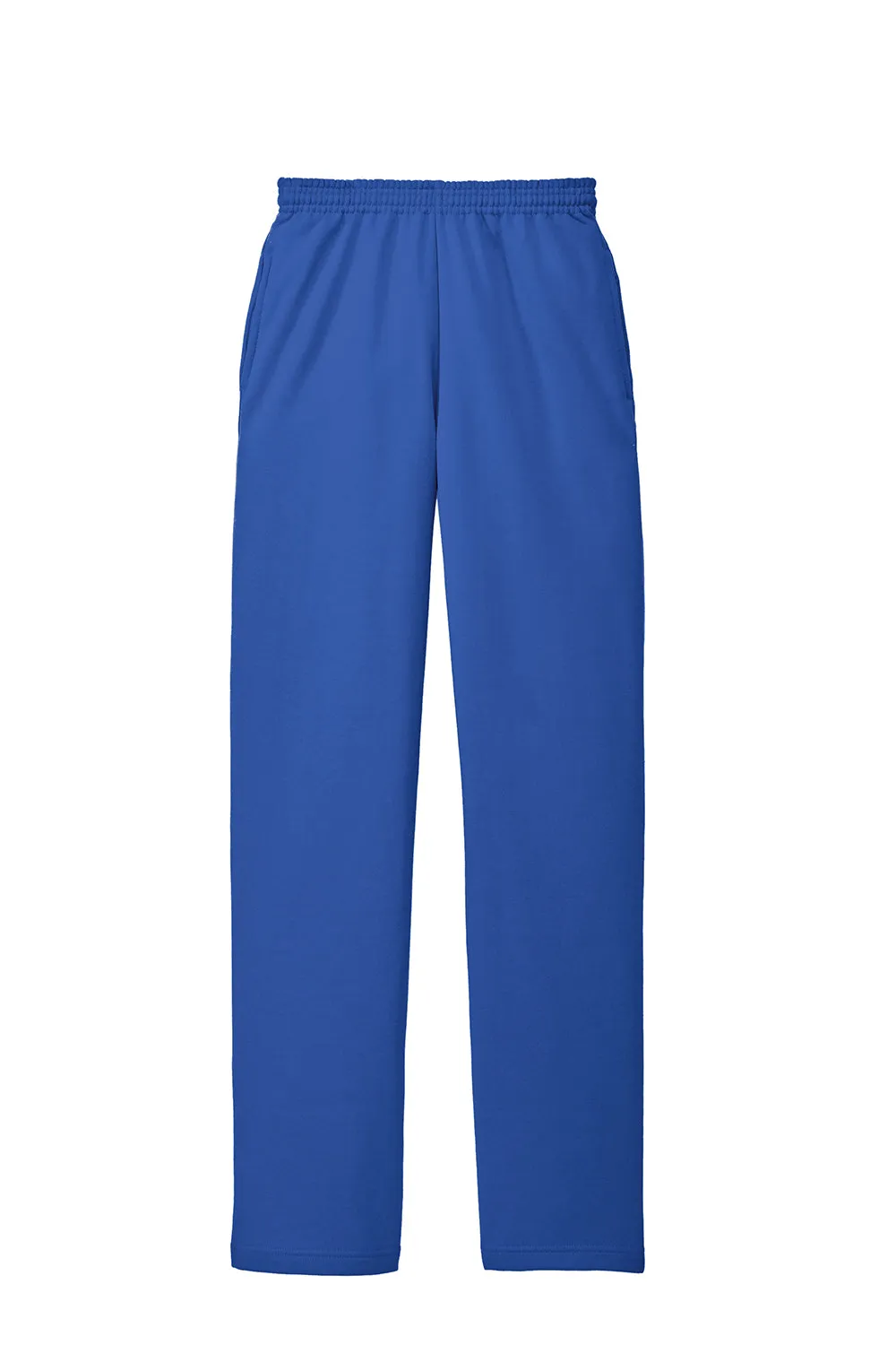 Port & Company Pantalon de survêtement pour homme en polaire résistante aux pilules avec ourlet ouvert et poches - Bleu royal