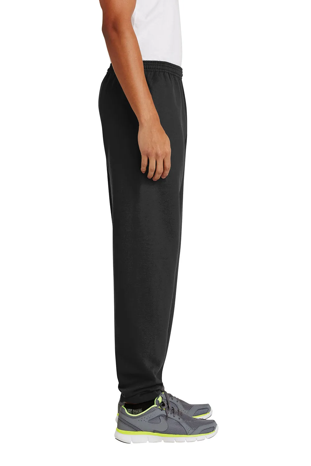 Port & Company Pantalon de survêtement en polaire résistant aux pilules pour hommes avec poches - Noir intense