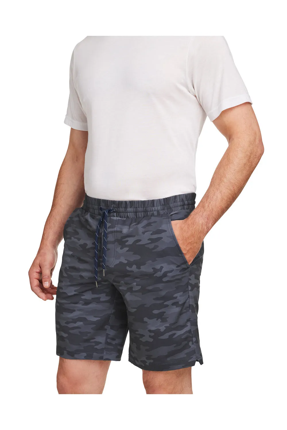 Puma Shorts Homme EGW Walker Anti-Humidité avec Poches - Camouflage Bleu Marine