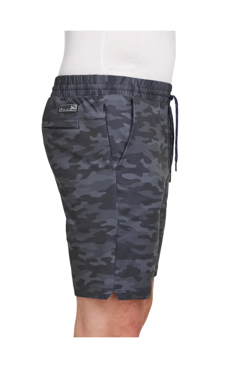 Puma Shorts Homme EGW Walker Anti-Humidité avec Poches - Camouflage Bleu Marine