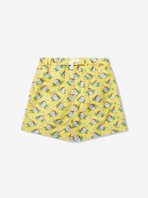 Rachel Riley Shorts de Bain pour Garçons en Coco Jaune