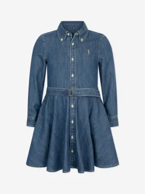 Robe Chemise Denim pour Filles Ralph Lauren en Bleu