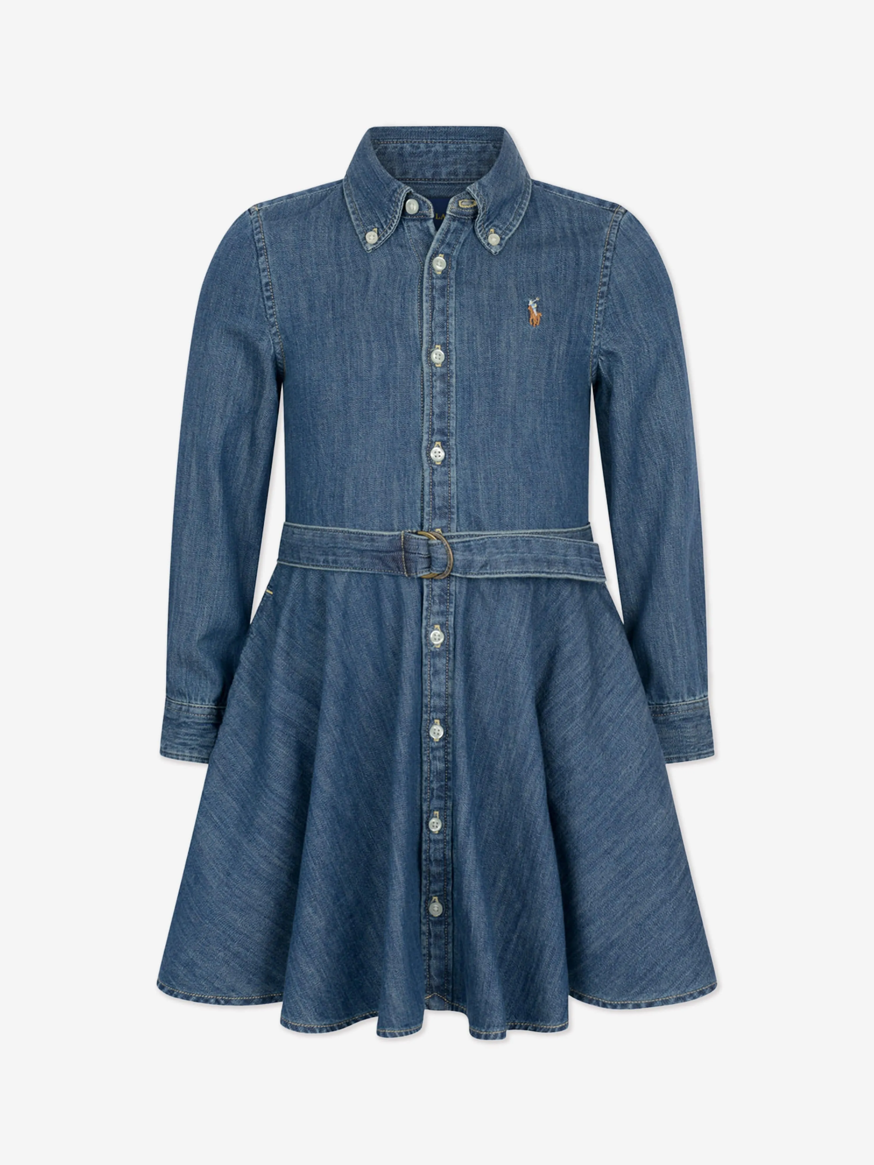 Robe Chemise Denim pour Filles Ralph Lauren en Bleu