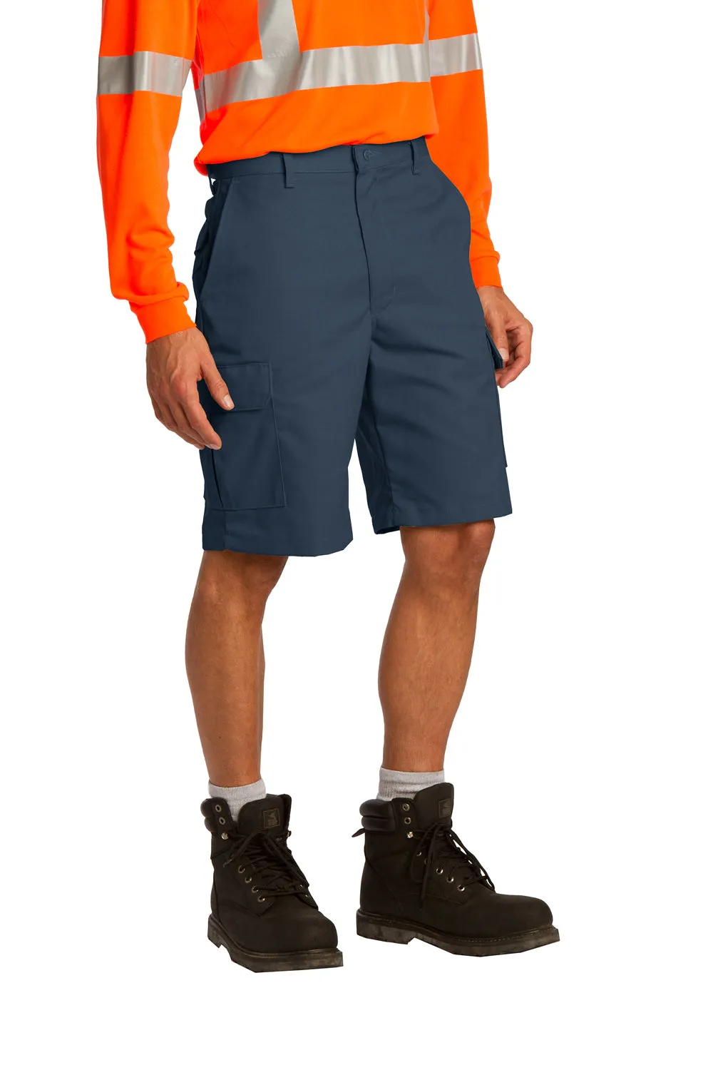 Short cargo industriel résistant aux taches pour hommes Red Kap avec poches - Bleu marine
