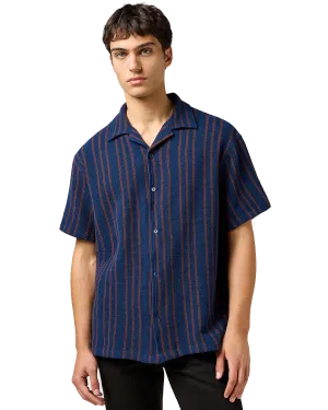 Chemise de resort à rayures marine