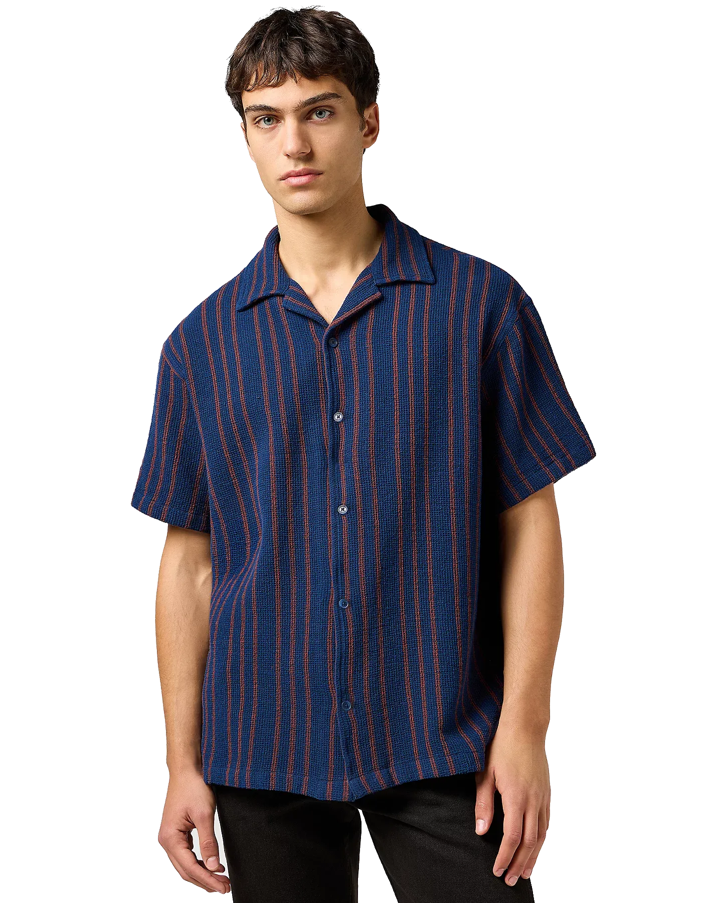 Chemise de resort à rayures marine