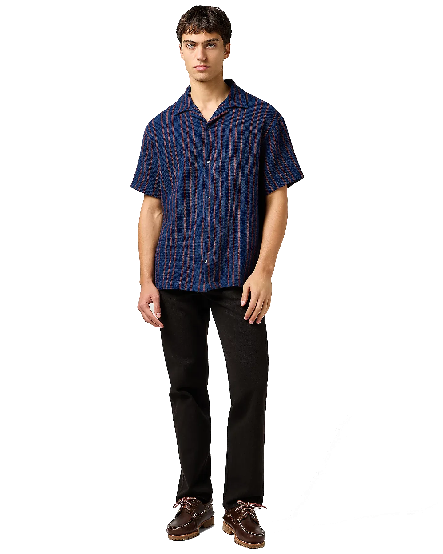 Chemise de resort à rayures marine