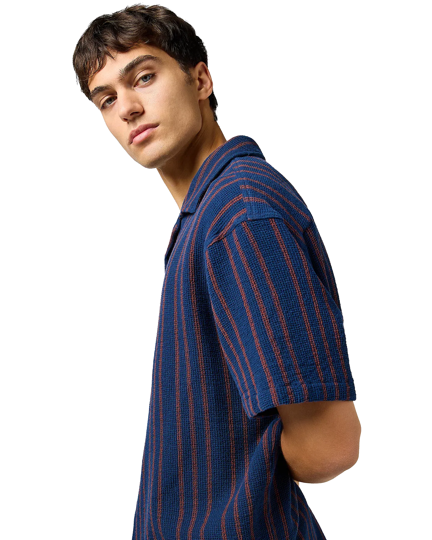 Chemise de resort à rayures marine