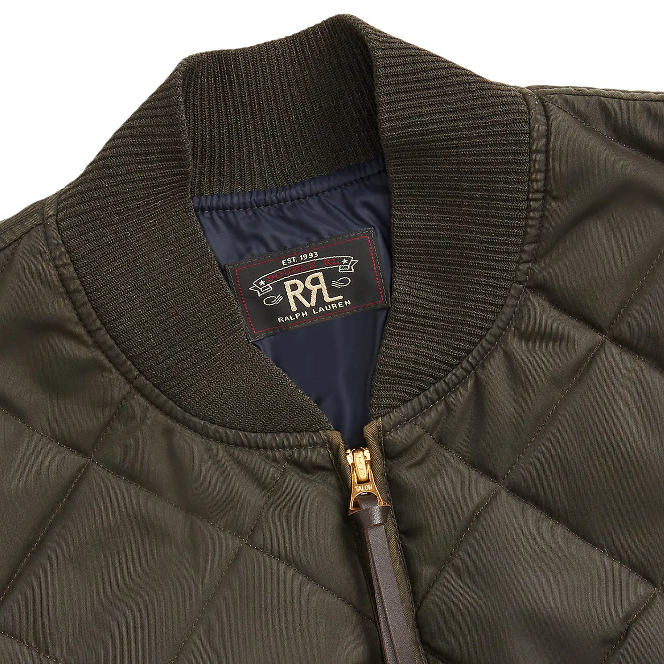 Veste matelassée en twill vintage noir RRL par Ralph Lauren