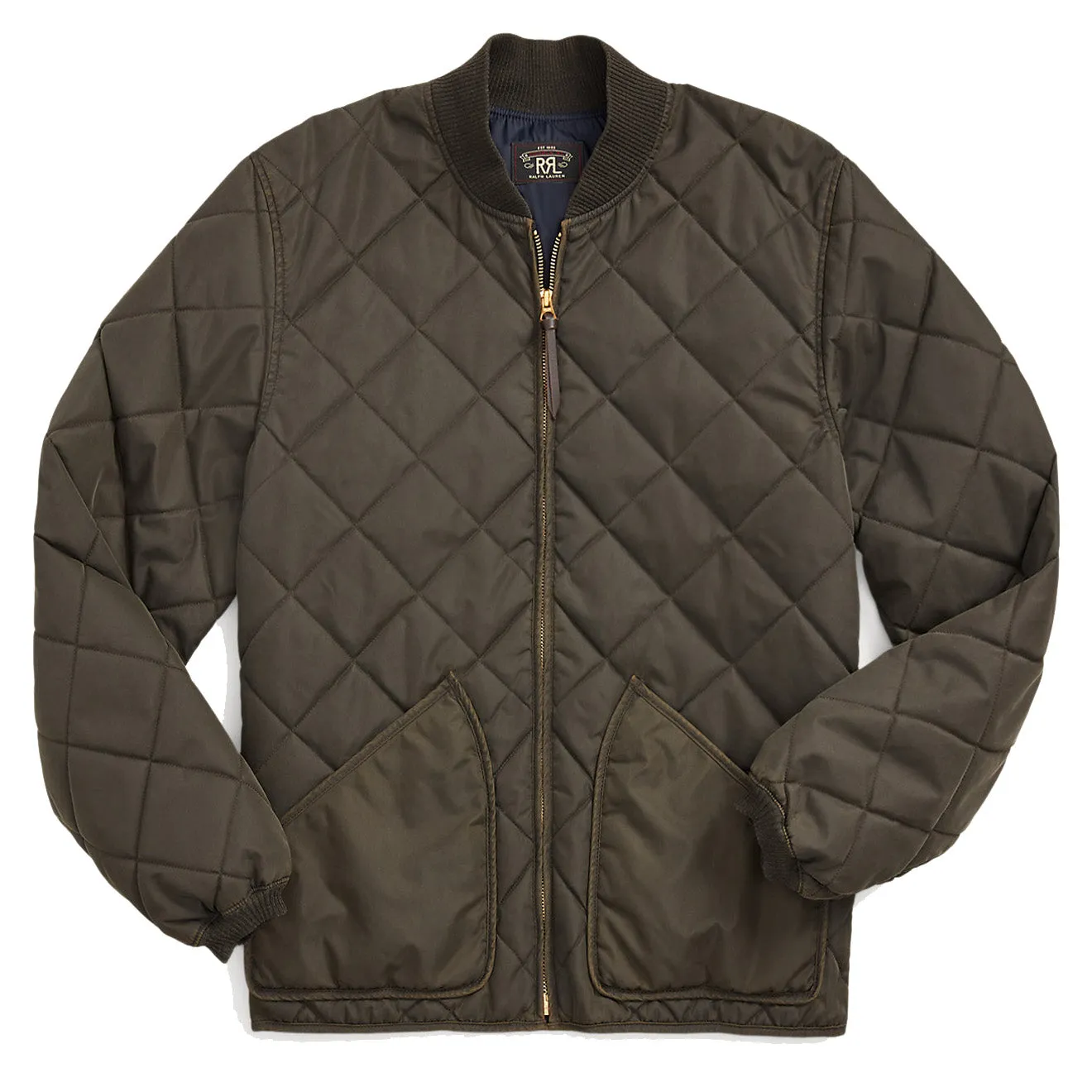 Veste matelassée en twill vintage noir RRL par Ralph Lauren
