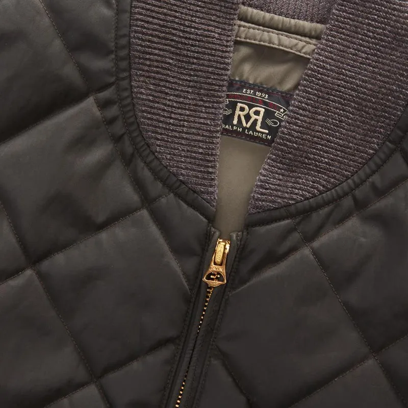 Veste matelassée en sergé vintage noir RRL par Ralph Lauren