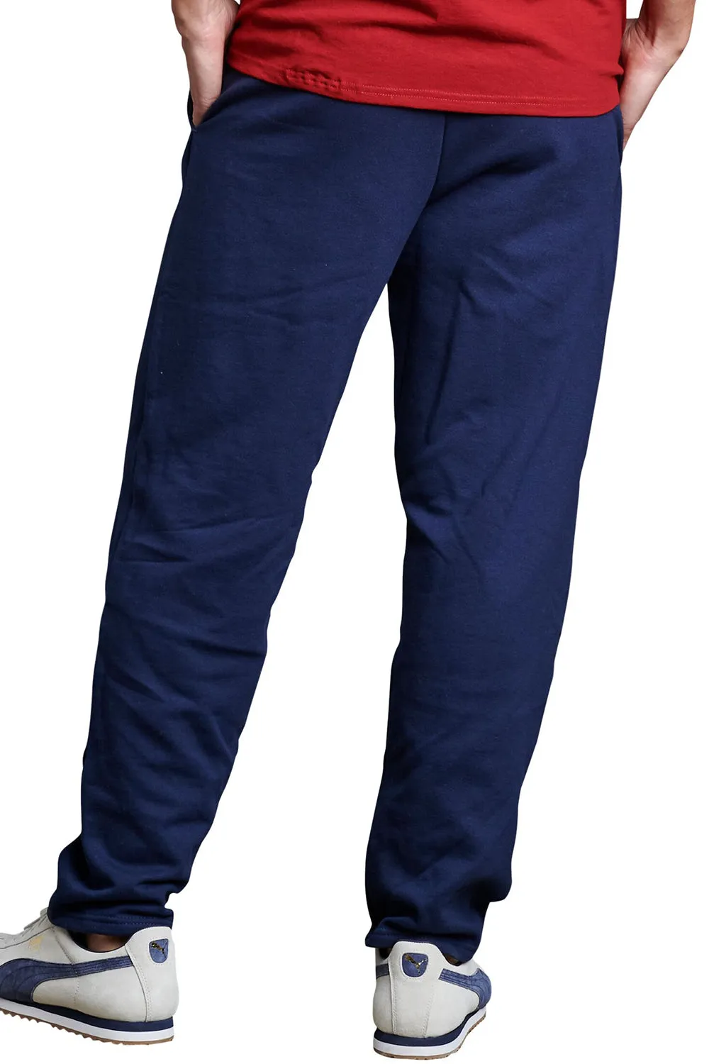 Pantalon de survêtement Russell Athletic pour homme avec évacuation de l'humidité Dri Power, bas ouvert et poches - Bleu marine