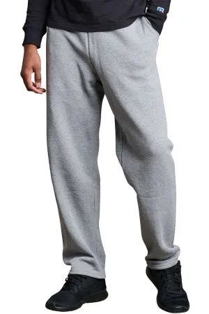Russell Athletic Pantalon de survêtement pour homme Dri Power à évacuation de l'humidité avec ourlet ouvert et poches - Gris Oxford