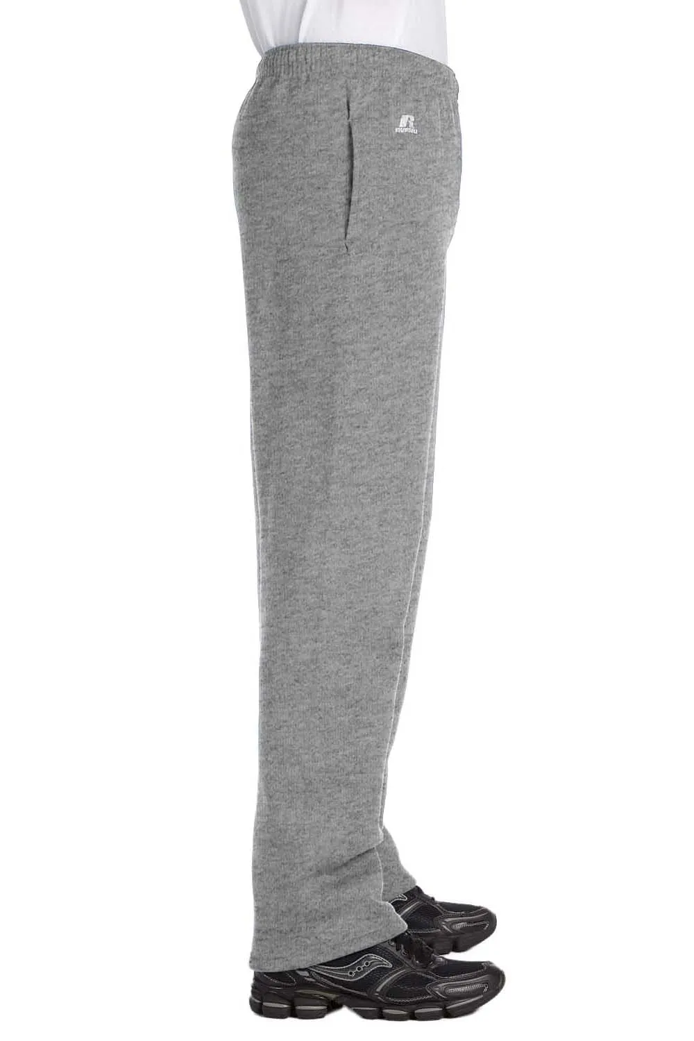 Russell Athletic Pantalon de survêtement pour homme Dri Power à évacuation de l'humidité avec ourlet ouvert et poches - Gris Oxford