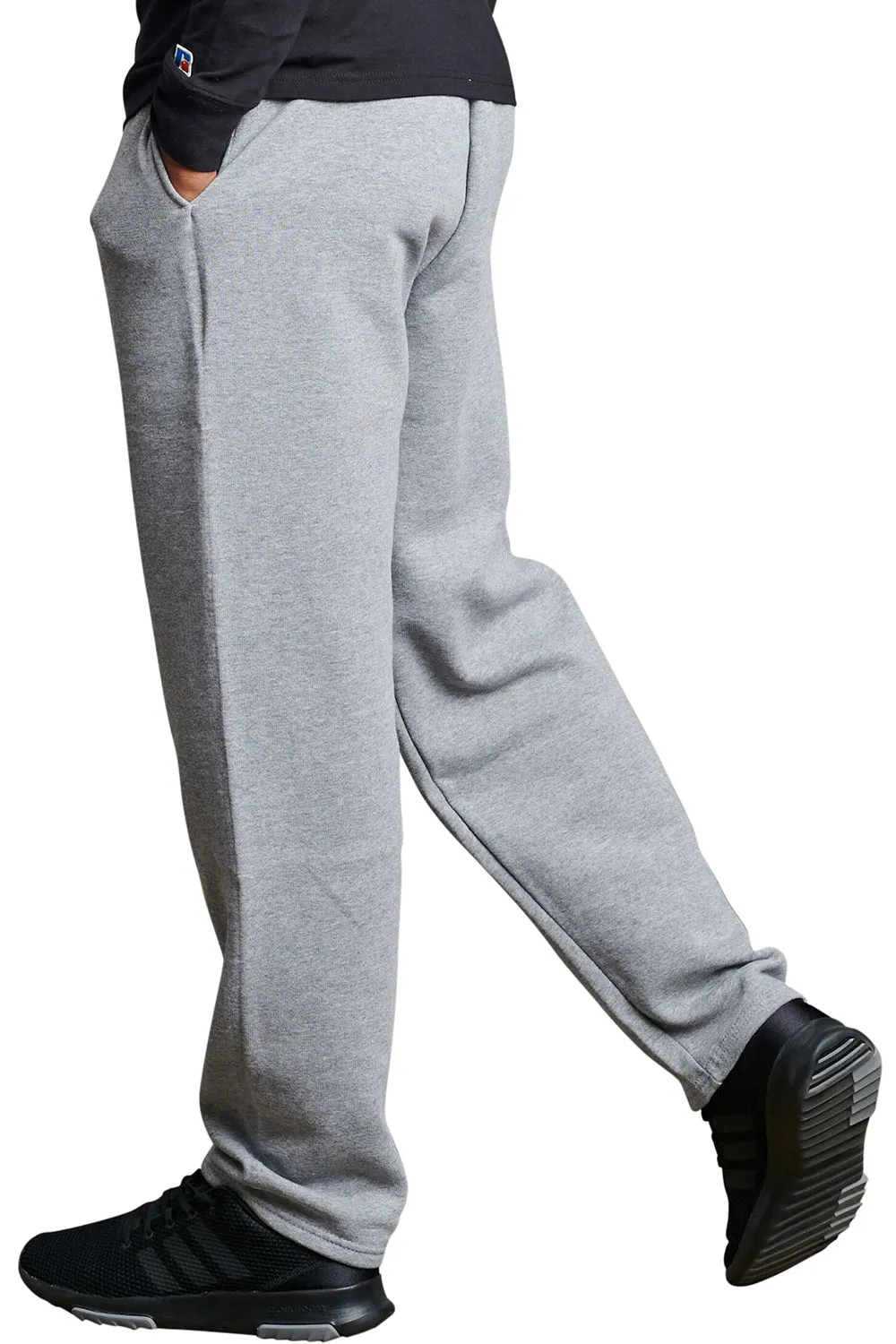 Russell Athletic Pantalon de survêtement pour homme Dri Power à évacuation de l'humidité avec ourlet ouvert et poches - Gris Oxford