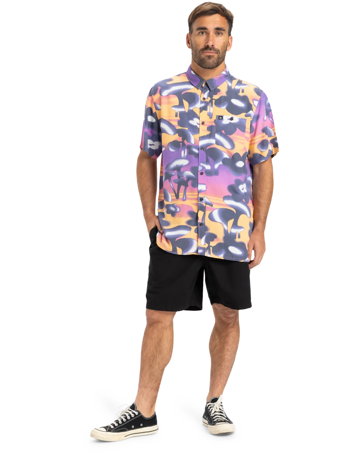 T-shirt Safe Paradise en Violet Vintage Biophilia