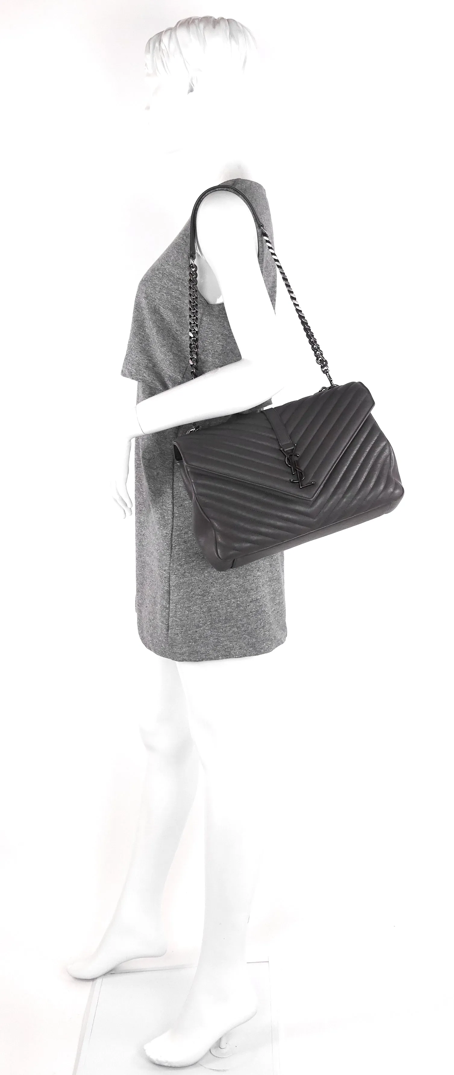 Sac à épaule en cuir de veau large Collège Saint Laurent