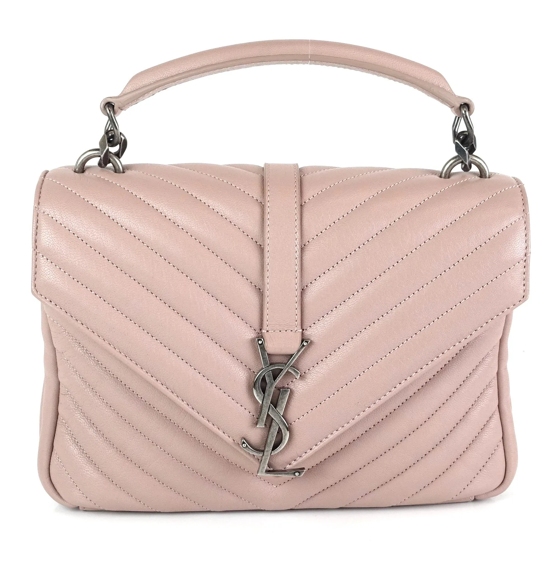 Sac Saint Laurent Collège Matelassé en Cuir de Veau Taille Moyenne