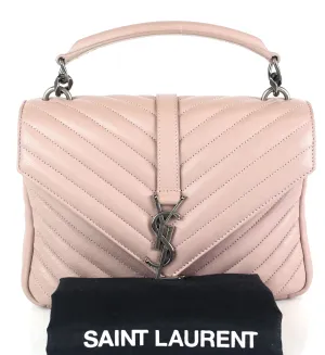 Sac Saint Laurent Collège Matelassé en Cuir de Veau Taille Moyenne