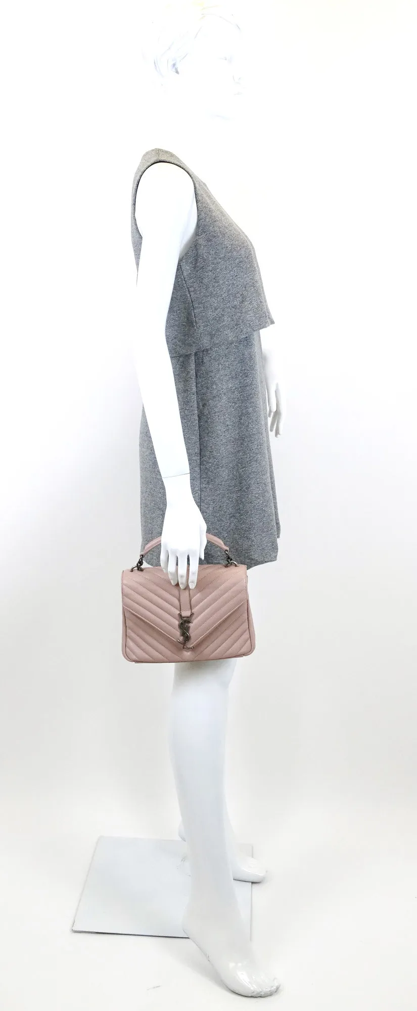 Sac Saint Laurent Collège Matelassé en Cuir de Veau Taille Moyenne