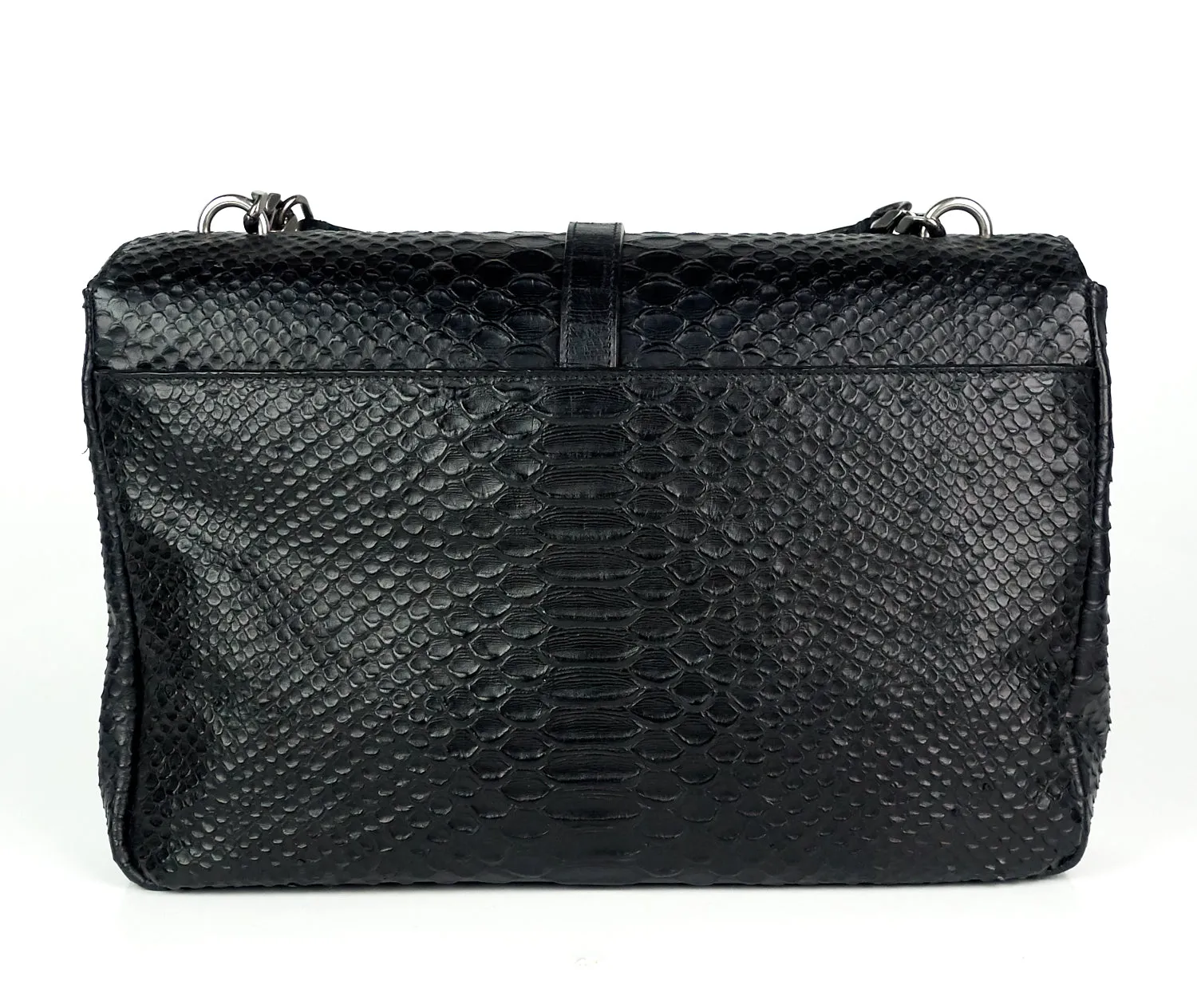 Sac Saint Laurent Collège Python en cuir gaufré grand modèle