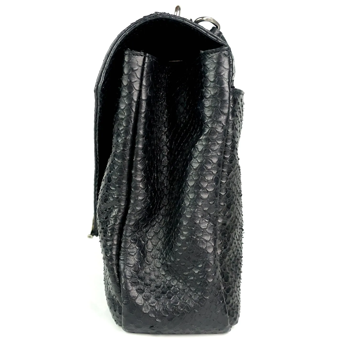 Sac Saint Laurent Collège Python en cuir gaufré grand modèle