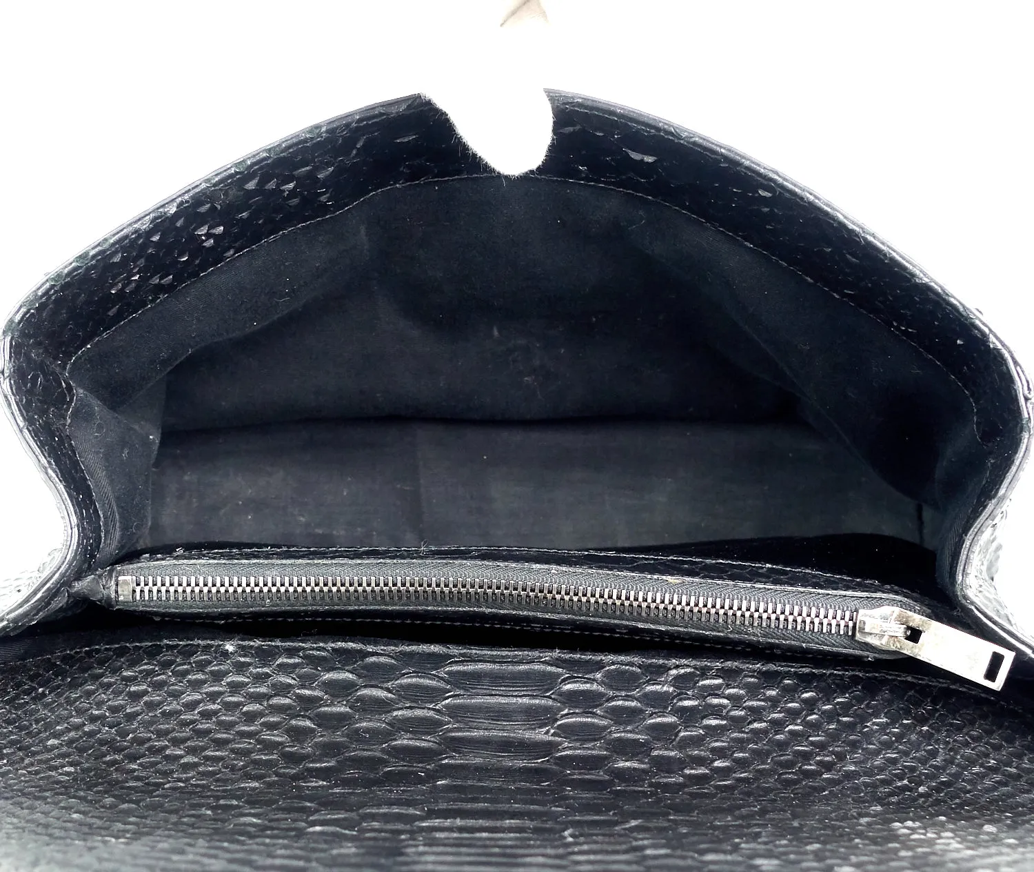 Sac Saint Laurent Collège Python en cuir gaufré grand modèle