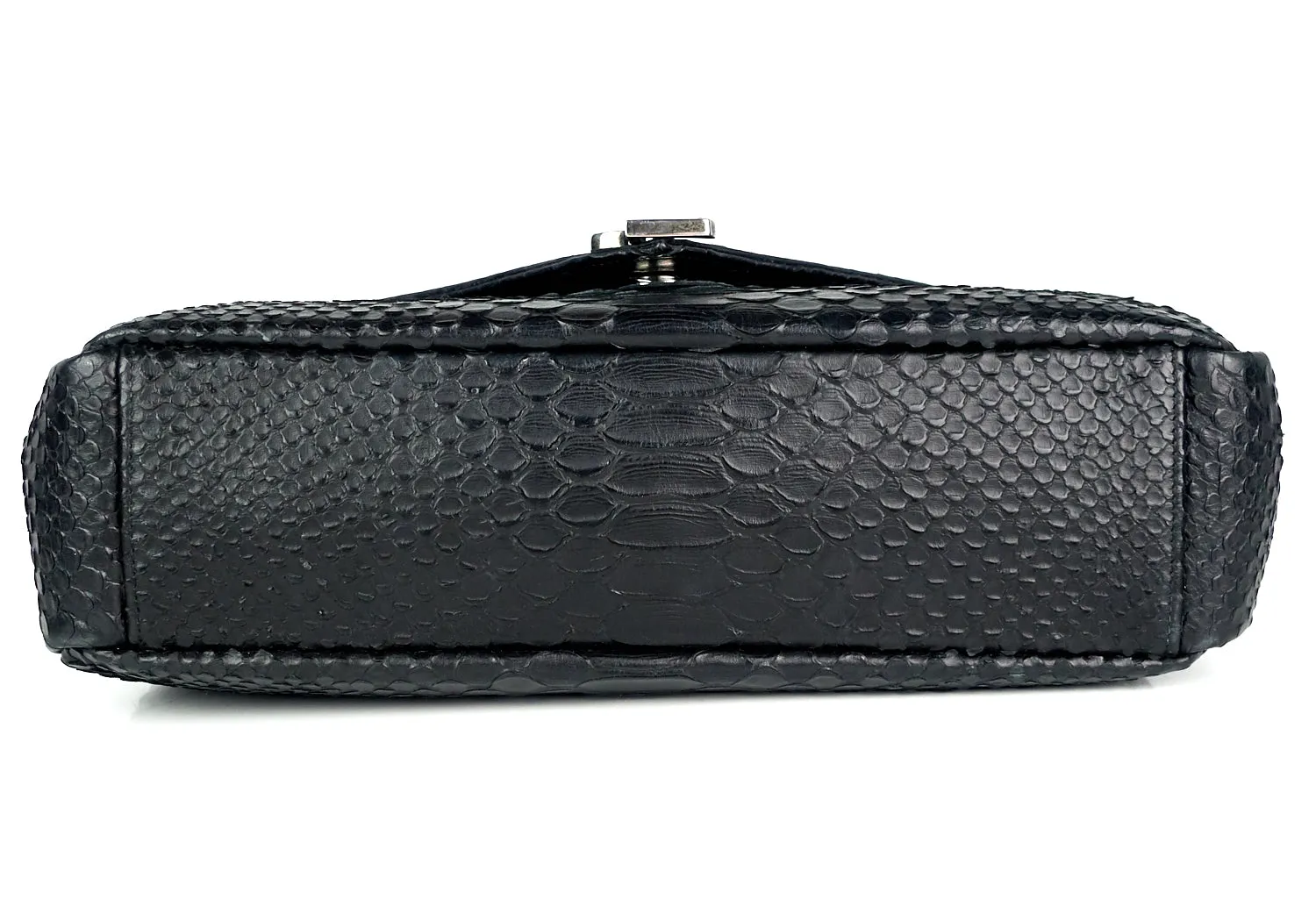Sac Saint Laurent Collège Python en cuir gaufré grand modèle