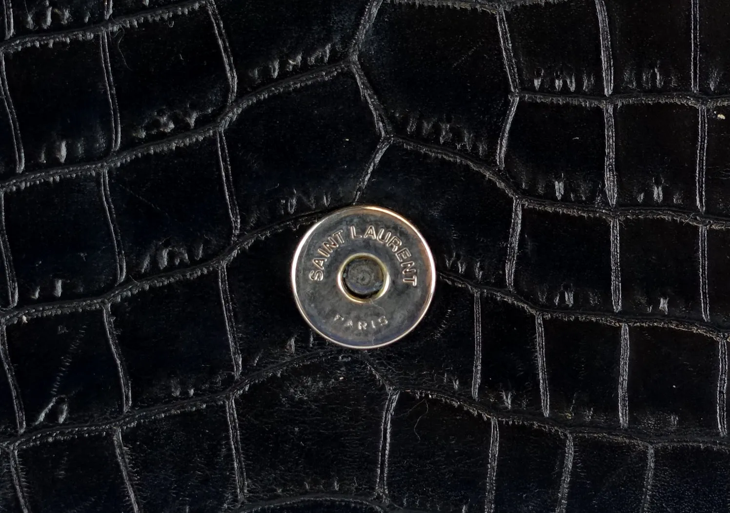 Sac Saint Laurent Kate en veau gaufré crocodile avec franges