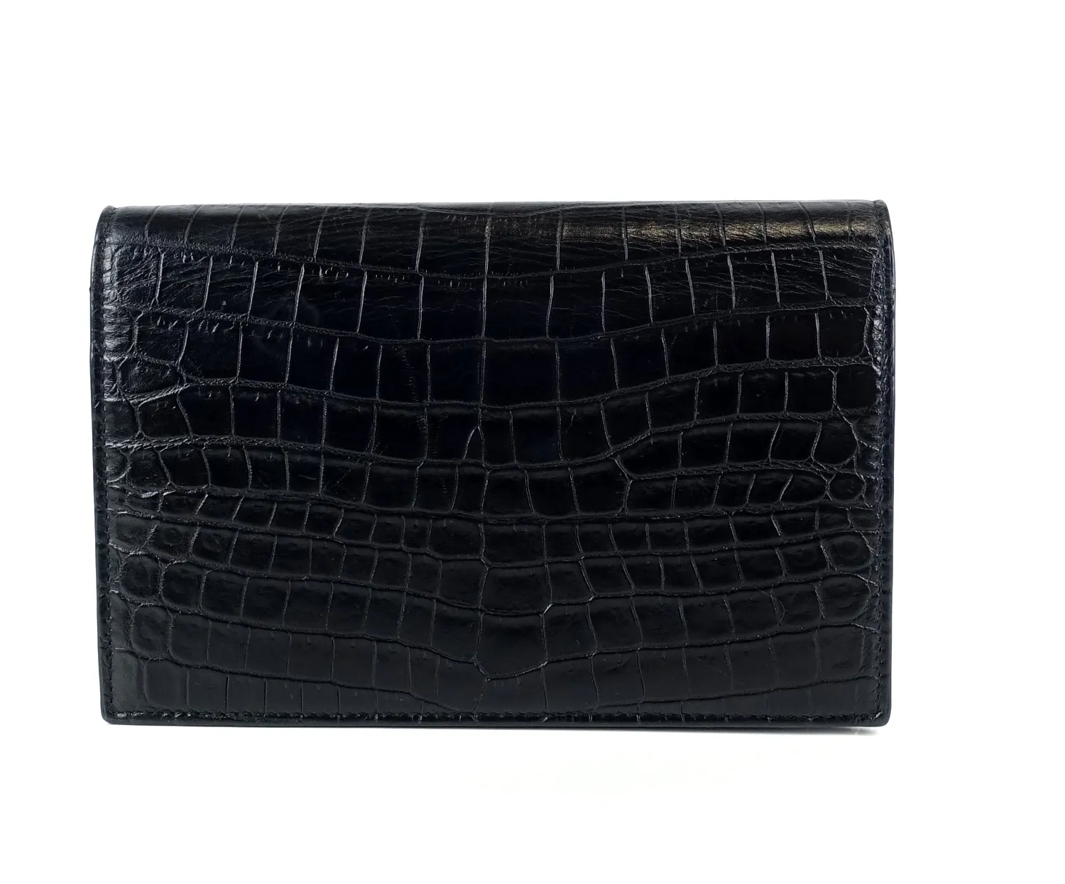 Sac Saint Laurent Kate en veau gaufré crocodile avec franges