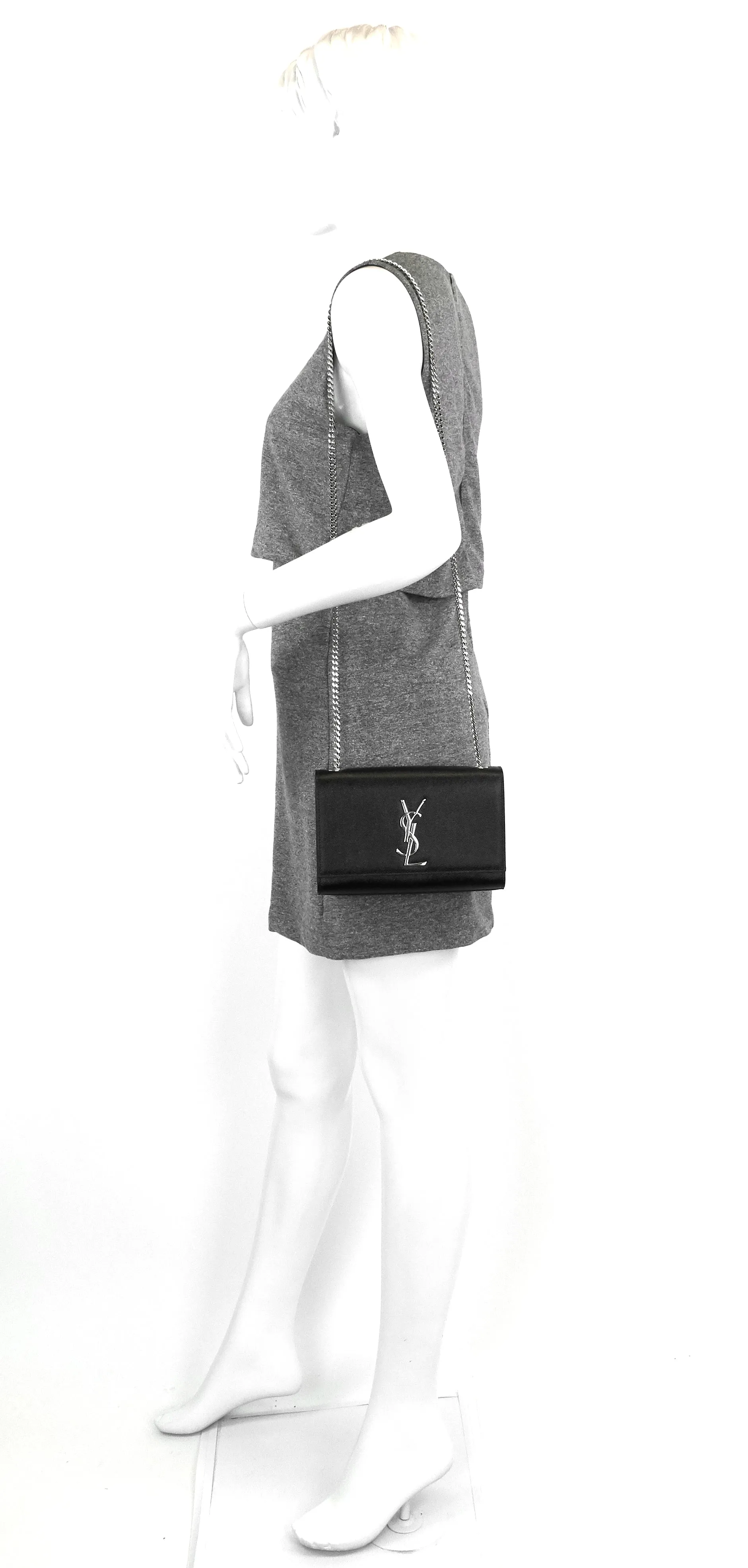Sac à bandoulière Saint Laurent Kate Small en cuir galbé
