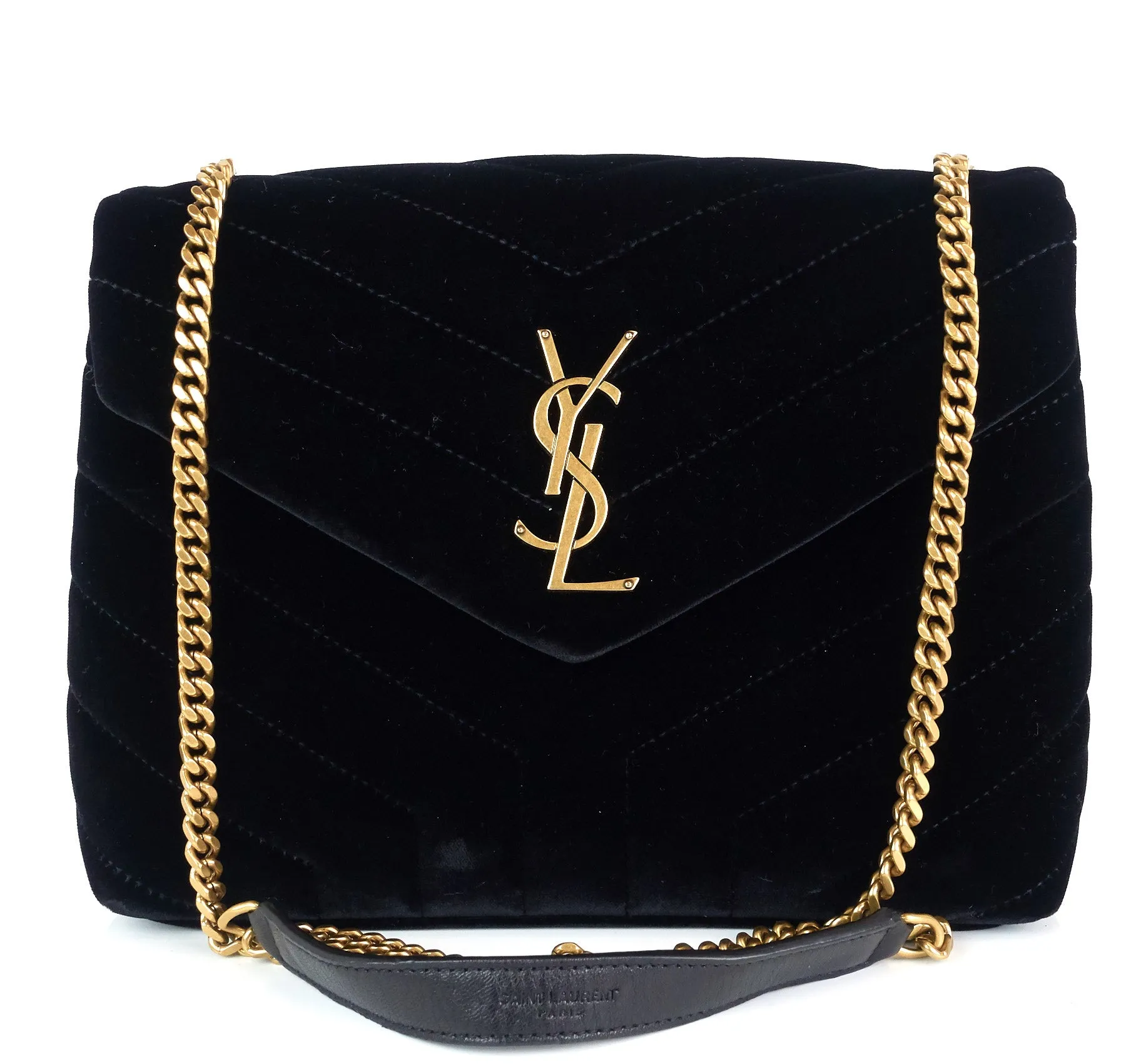 Sac Saint Laurent Loulou Matelassé Chevron Velours Petit Modèle
