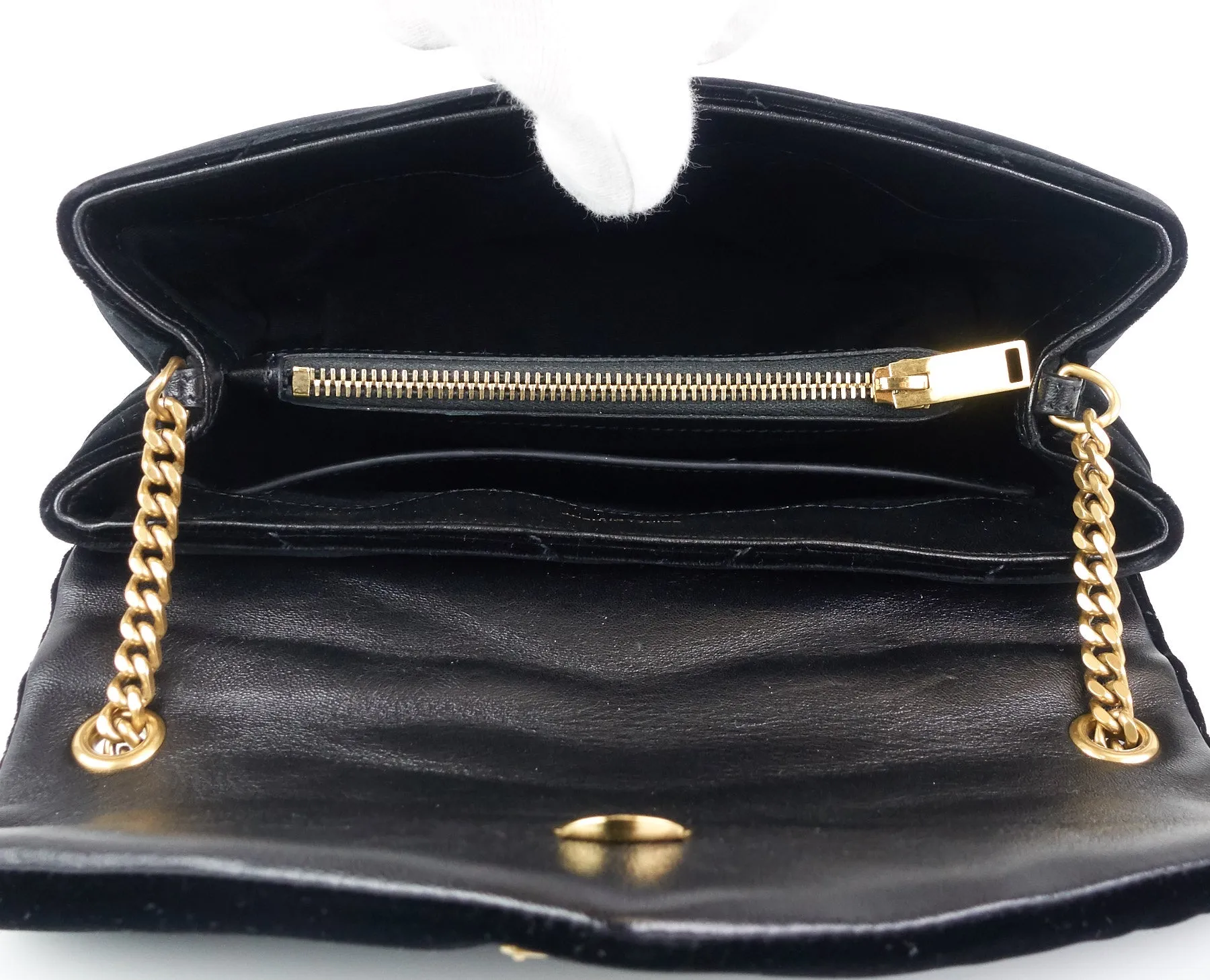 Sac Saint Laurent Loulou Matelassé Chevron Velours Petit Modèle