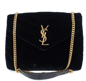 Sac Saint Laurent Loulou Matelassé Chevron Velours Petit Modèle