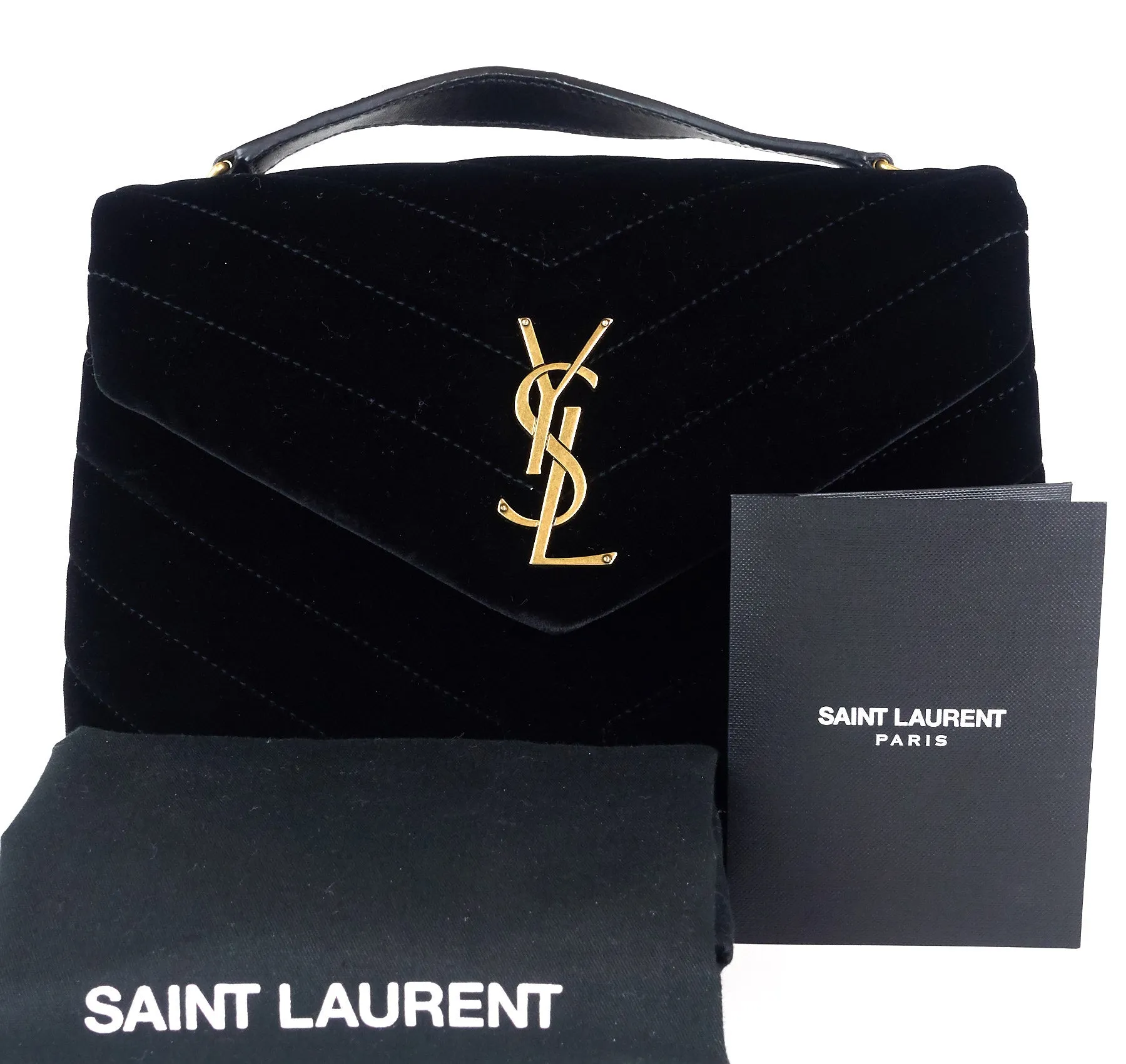 Sac Saint Laurent Loulou Matelassé Chevron Velours Petit Modèle