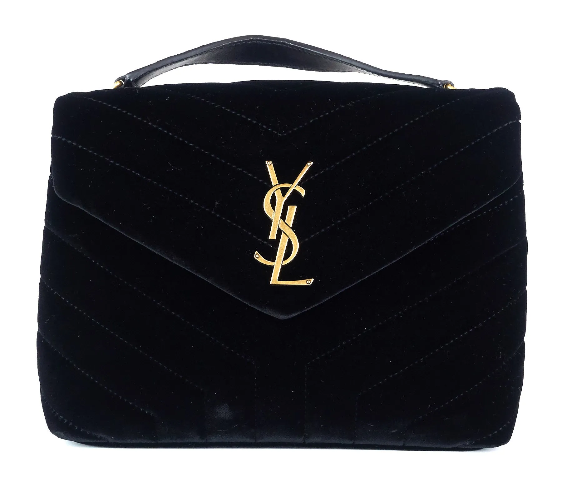 Sac Saint Laurent Loulou Matelassé Chevron Velours Petit Modèle