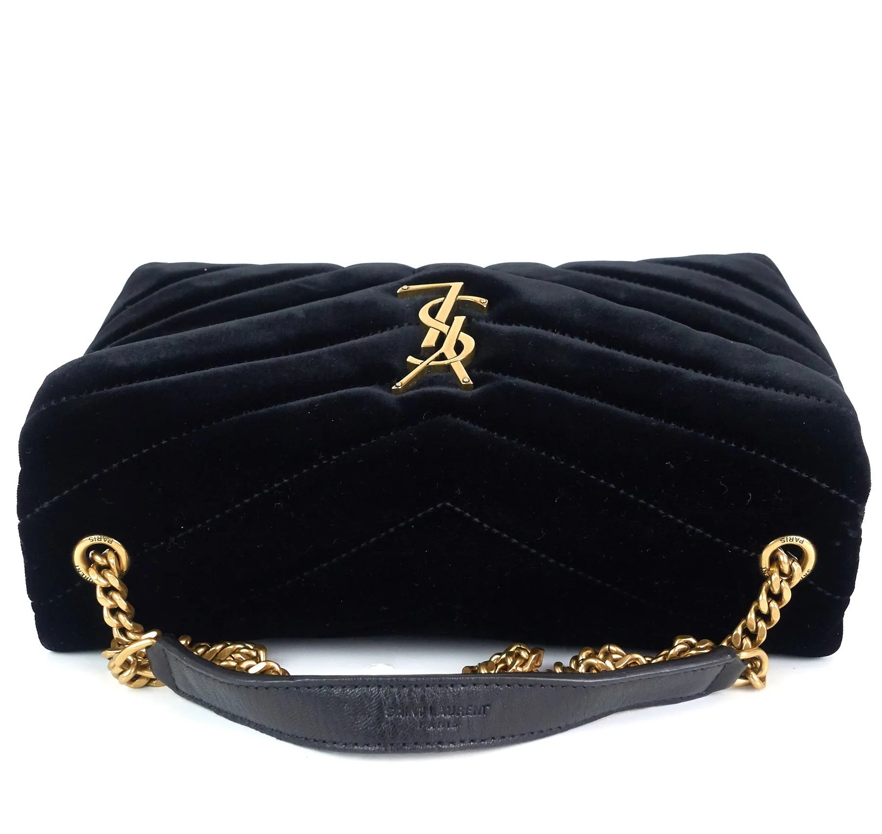 Sac Saint Laurent Loulou Matelassé Chevron Velours Petit Modèle