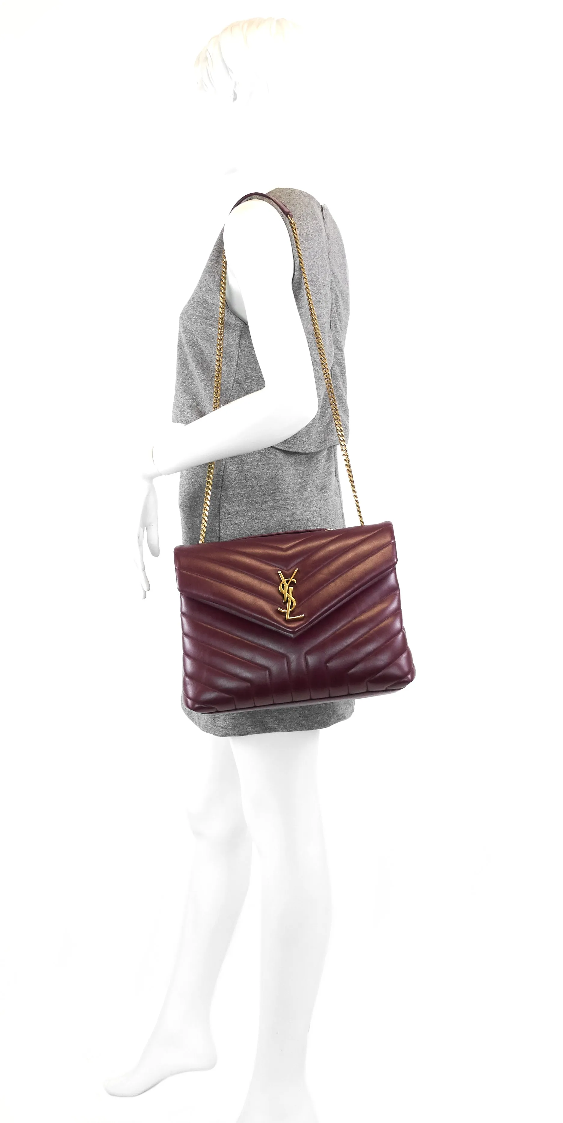 Sac à épaule Saint Laurent Loulou en veau moyen