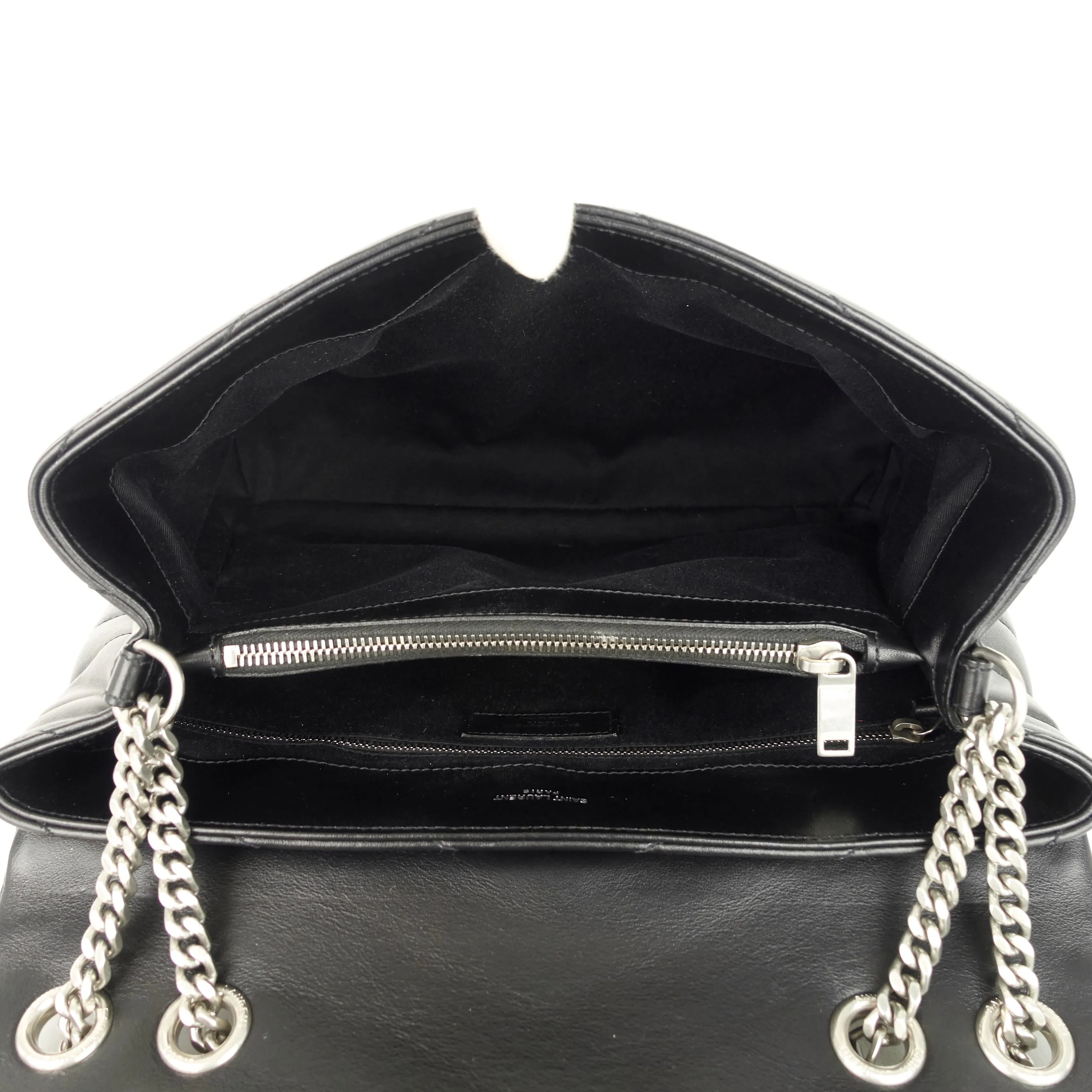 Sac Saint Laurent Loulou moyen en cuir à bandoulière