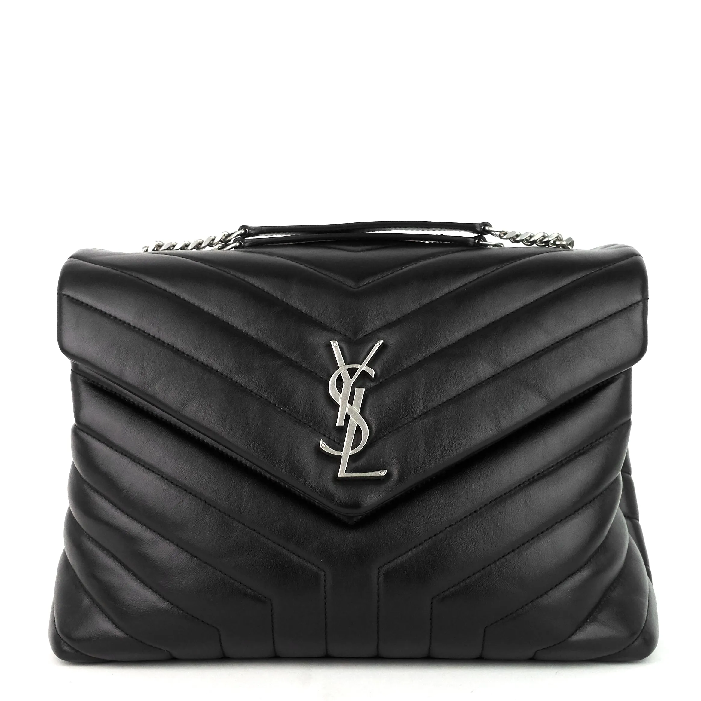 Sac Saint Laurent Loulou moyen en cuir à bandoulière